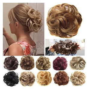 SONGCHAO Fake Hair Bun 1 Pack Messy Bun Hair Hoops Ponytail Hair Extensions Synthetic Donut Hair Bun Curly Wavy Hair Bun Wigs for Women Hair Accessories (Color : 8)