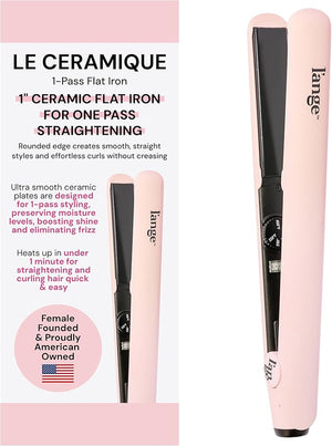 L'ANGE HAIR Le Ceramique 1-Pass Flat Iron Hair Straightener | Fast Heating Ceramic Flat Iron | Best Hot Tools Professional Hair Straightener to Lock in Moisture &amp; Shine | (Blush)