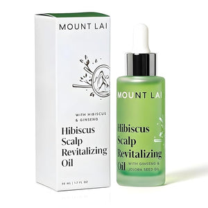 Mount Lai Hibiscus Scalp Revitalizing Oil ? Ancient Botanical Complex ? Natural Pre-Shampoo Scalp Treatment with Jojoba &amp; Helianthus for Nourished Scalp &amp; Shiny Hair, 1.7 fl oz