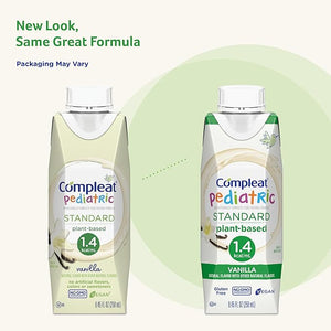 Compleat Pediatric Standard 1.4mL Plant Based Nutritionally Complete Shake Tube Feeding Formula Vanilla Flavor 24 Pack