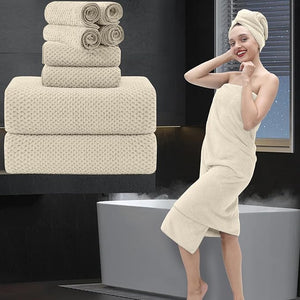 8 Piece Bathroom Towel Set |2 Oversized Bath Towels,2 Hand Towels,4 Washcloths| 600GSM Soft Large Bath Sheet Luxury Premium Microfibers Towel Highly Absorbent Quick Dry Hotel Towel Collection,Beige