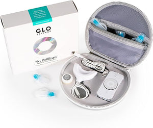 GLO Science So Brilliant Teeth Whitening Kit ? Patented Warming Mouthpiece with LED Light Technology Whitening Gel w/ 6% Hydrogen Peroxide Lip Balm ? Fastest Way to Whiter Teeth Sensitivity Free