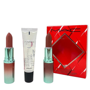 MAC Cosmetics M¡¤A¡¤CX To The Future Lip Trio - 2 MACximal Matte Lipstick and Clear Lipglass HOLIDAY 2025.
