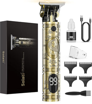 Hair Clippers for Men Cordless Professional Beard Trimmers with LCD Display Electric Grooming Rechargeable Shaver Zero Gapped T/Blade Cutting Kit Gift for Women Men Children