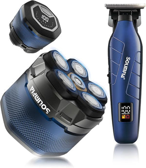 SOLIMPIA Upgraded Head Shavers for Bald Men Hair Trimmer Kit Magnetic Electric Razor Large Battery Capacity Rechargeable LED Display Beard Trimmer Waterproof Wet/Dry Head Shaver