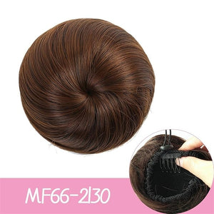 Messy Hair Bun Synthetic Hair Bun Straight Chignon for Women Girls Clip in Hair Tail Extension Hairpiece Drawstring Ballet Hair Bun Ponytail Extension Ponytail Hairpiece for Daily Wear (Color : 2-30