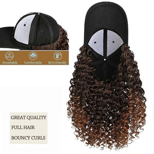 Hat Wig Baseball Cap Wig Extensions Adjustable Wig Hat Attached African Kinky Curly Hairpiece Braiding wig