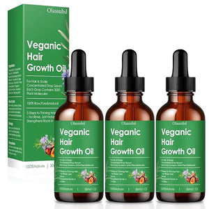 Hair Growth Oil with Rosemary Castor Oil Vegan Strengthening Formula for Thinning Hair Regrowth Treatment in Natural Vegan Hair Serum to Nourish Scalp Stimulate Follicles 1PCS for Man and Women