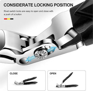 Nail Clippers, 2026 Upgrade New Wide Jaw Opening Slanted Nail Clippers, Long Handle Curved Toenail Clippers, Non-Slip Handle, for Feet (2set a)