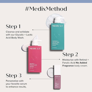 Medix 5.5 Glycolic Acid + Lactic Acid Exfoliating Body Wash Gel | KP Bump Eraser | AHA Exfoliant Skin Care Body Cleanser | Keratosis Pilaris &amp Acne | Anti Aging AHA Foaming Body &amp Face Wash 2