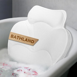 Bath Pillows for Tub - Luxury Bathtub Pillow Neck Head Back Support Soft 4D Mesh Fabric and Non-Slip Suction Cups &amp Quick Dry Fits All Tubs Bath Soaking Accessories Spa Gifts White