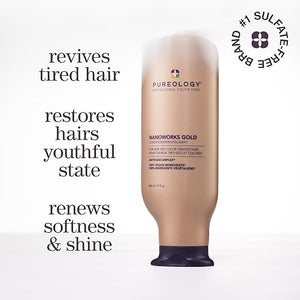 Pureology Nanoworks Gold Conditioner - For Very Dry and Color-Treated Hair Restores &amp Strengthens Hair Sulfate-Free &amp Vegan
