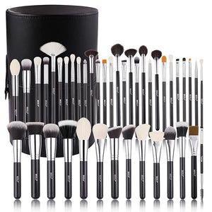 BEILI Makeup Brushes 42pcs Makeup Brush Set Premium Goat Synthetic Hair Kabuki Foundation Blending Brush Face Powder Blush Concealers Eye Shadows Make Up Brushes Kit with Case£¨Black£©