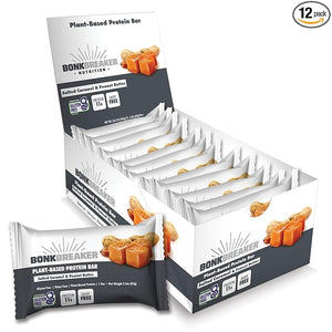 Bonk Breaker Plant Based Protein Bars Gluten Free Dairy Free 11g Protein Salted Caramel &amp Peanut Butter 12 Pack