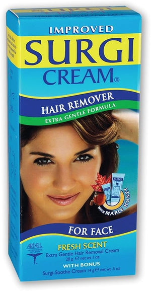 SURGI-CREAM Hair Remover For Face, Extra Gentle Formula 1 oz (Pack of 8)