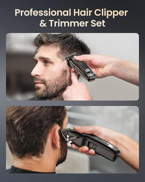Professional Hair Clippers Set for Men - Afloia Premium Haircut Clipper&ampTrimmer Kit with High Torque Brushless Motor &amp DLC Coated Detachable Blade&amp Charging Stand Gifts for Men Husband Da