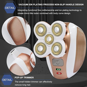 Electric-Razor-for-Women-Shaver Rechargeable Rotary Waterproof Painless Trimmer Cordless Hair Remover with Detachable Head Wet Dry Use for Womens Legs Face Lips Pubic Hairs Bikini Body