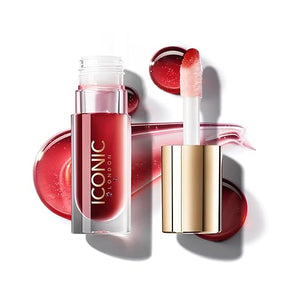 ICONIC LONDON Lustre Lip Oil | Non Sticky, Moisturizing and High Shine Lip Oil, Containing Vitamin C and Hyaluronic Acid, Cruelty Free, Vegan Makeup, 0.2 Fl Oz