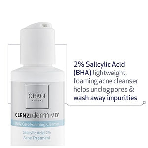 Obagi CLENZIderm M.D. Daily Care Foaming Acne Cleanser ? Acne Treatment with 2% Salicylic Acid (BHA)