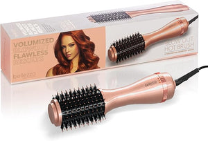 Belleza 2-in-1 Thermal Blowout Brush for Short Long &amp All Hair Types | Hair Dryer &amp Volumizer Hot Air Styling Tool with 360 Ionic Barrel | Guaranteed Frizz-Free Salon Results (Rose Gold ? 2
