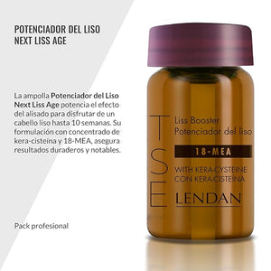 LENDAN - Next Liss Age Smoothing Booster - 6 x 7.6 ml - with 18-MEA and Hydrolyzed Keratin Concentrate - Enhances Professional Hair Straightening Treatment - Formaldehyde-Free