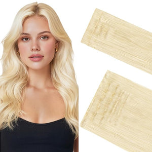 GOO GOO Invisi Edge Clip in Hair Extensions Set 14inch 130g 4pcs Injected Seamless PU Clip ins and 5pcs Classical PU Clip ins Virgin Real Human Hair #60A