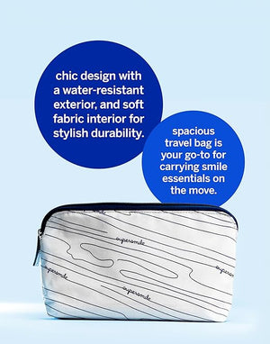 Supersmile Glow to Go Teeth Whitening Kit ? Professional Whitening Gum Dental Floss &amp Nourishing Lip Balm in Stylish Travel Bag ? Strengthens Enamel &amp Prevents Cavities