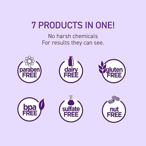 TBH Kids Teen Hygiene Starter Kit- Shampoo, Conditioner, Body Wash, Face Wipes, Face Wash, Moisturizer, and Deodorant for Kids - 7 in 1 Kit for all Your Tweens Needs