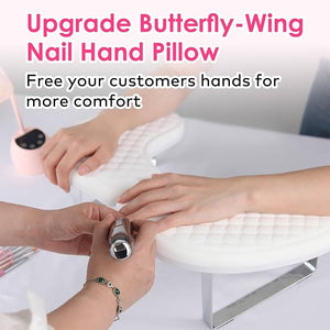 Nail Arm Rest for Nails Tech BORNBYME Update PU Leather Fish Pattern U-shaped Hand Nail Stand Rest for Manicure White
