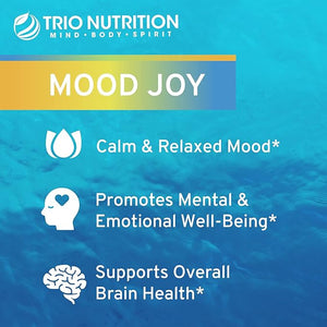 Trio Mood Joy | Premium 5-HTP, St Johns Wort, Ashwagandha &amp; Turmeric | Ashwagandha Capsules to Promote Natural Calm &amp; Relaxed Mood | Mood Support Supplement | 60 Day Supply*