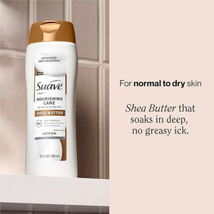 Suave Nourishing Care Hand &amp Body Lotion with Shea Butter for Women Deep Moisture for Dry Skin Fast Absorbing Allergen Free Moisturizing Cream 18FL OZ 6 Pack