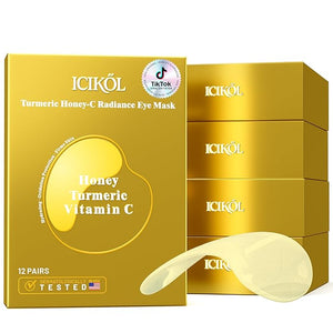Collagen Under Eye Patches for Puffy Eyes and Dark Circles Under Eye Mask for Dark Spots with Turmeric Hydrating Undereye Mask Patches for Treatment with Women Beauty (Yellow 60 Pairs)