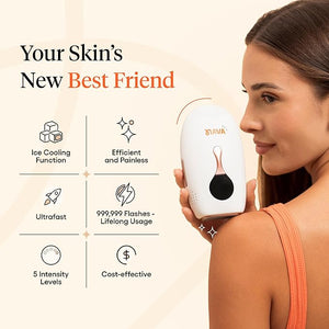 Mini Pro IPL Hair Removal Device for Women &amp Men with Painless Ice-Cooling Tech Auto &amp Manual Modes 5 Intensity Levels for Face Legs Armpits Hands &amp Bikini Line Hair Laser Removal