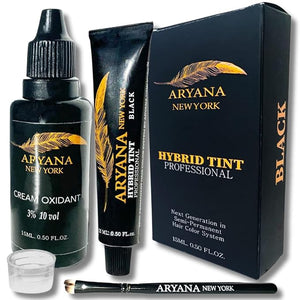 ARYANA NEW YORK Hybrid Color Professional Kit | For Professional Spot Coloring | Cream Hair Color With Natural Effect (BLACK)