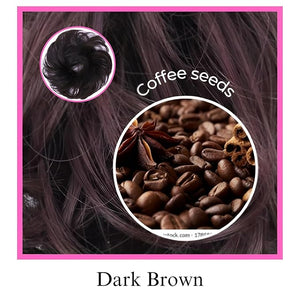 JUVABUN Small Messy Bun Hair Piece - Dark Brown| Curly Hair Buns Hair Piece | Hair Extensions Ponytail| Washable &amp Realistic|Messy Hair Buns Hair Piece Synthetic Hair Bun Scrunchie - Dark Brown