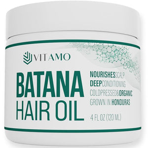 Vitamo 100% Organic Batana Natural Hair Growth Oil | Pure Elaeis Oleifera | Cold Pressed for Maximum Potency | Dr. Sebi Inspired Scalp &amp Hair Shine Treatment for Men and Women | No Burnt Smell
