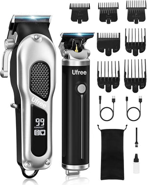 Ufree Hair Clippers for Men Professional Clippers and Trimmers Set Cordless Clippers for Hair Cutting Beard Trimmer Barber Clippers Rechargeable Electric Shaver Gifts for Men