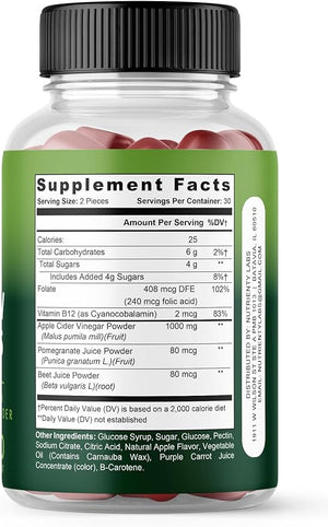 Zonata Nutra Pro Keto Gummies, Nutra Pro Keto ACV Gummies, NutraPro Keto Apple Cider Vinegar Gummies (1 Bottle, 60 Count)