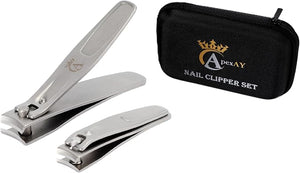 Made in Solingen Germany ? APEXAY Professional Nail Clippers Set Premium Fingernail &amp Toenail Cutter for Men &amp Women Heavy Duty Surgical Stainless Steel Sharp Durable for Thick Nails T