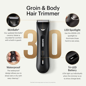 MANSCAPED¢ç The Lawn Mower¢ç 3.0 Plus Groin &amp Body Hair Trimmer ? Updated SkinSafe¢ç Trimmer Blade Waterproof Wet/Dry Groomer USB-C Rechargeable Men¡¯s Wireless Ball Shaver