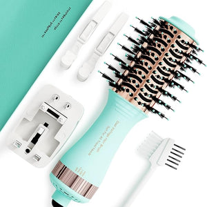 Travel Dual Voltage Hair Dryer Brush Blow Dryer Brush in One2 Inch Hot Air BrushTravel Hair Styler/Volumizer/Straightener/CurlerEuropean Blow Dryer Brush with Universal Adapter