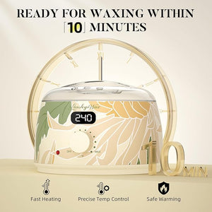 LANSLEYWAX Digital Waxing Kit for Women Men - YOLO Flora Waxing Machine with 39 Accessories - Hard Wax Kit for Arm Leg Brazilian Bikini Face Sensitive Skin Wax Warmer Hair Removal for Home/Salon Use