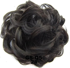 Hair Bun 1 Pack Messy Bun Hair Hoops Ponytail Hair Extensions Synthetic Donut Hair Bun Curly Wavy Hair Bun Wigs for Women Hair Bun Piece(2)