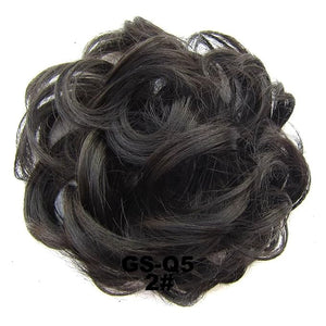 SONGCHAO Fake Hair Bun 1 Pack Messy Bun Hair Hoops Ponytail Hair Extensions Synthetic Donut Hair Bun Curly Wavy Hair Bun Wigs for Women Hair Accessories (Color : 2)