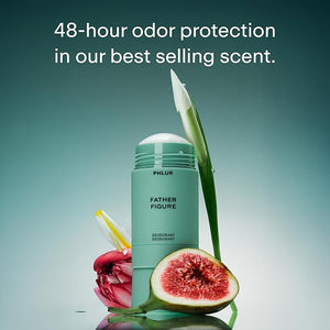 PHLUR Father Figure Deodorant Duo - Natural 48 Hour Odor Protection - Baking Soda Free &amp Aluminum Free Deodorant with Salicylic Acid Arrowroot Powder &amp Tamanu Oil (2 x 1.76 oz)