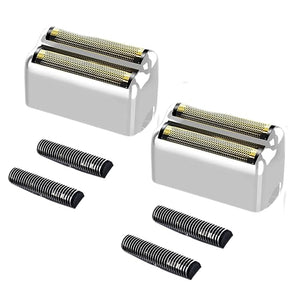 Professional Replacement Foil and Cutters for BaBylissPRO Barberology Double Foil Shaver Compatible with BaBylissPRO Barberology FXFS2 Shaver (silver)