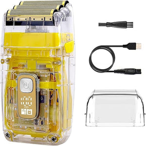 Men's Shaver Rechargeable Hair Beard Electric Shaver for Men Washable Electric Razor Head Bald Shaving Machine Wet Dry 3-Blade Shave System