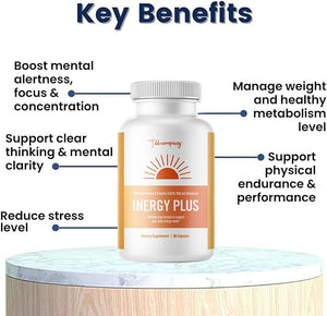 InergyPLUS | Energy Vitamins for Women Fatigue Natural Energy Supplements for Focus | Vitamin B12 Folic Acid Rhodiola Rosea Cordyceps CoQ10 Caffeine Free | Packaging Vary | 60 Ct