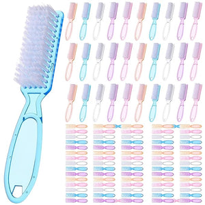 100 Pcs Handle Grip Nail Brush Bulk Nail Brushes for Cleaning Fingernails Soft Bristles Cleaning Brushes Soft Stiff Bristles Pedicure Manicure Tools for Toe 5 Colors