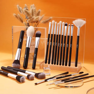 BEILI Makeup Brushes 20pcs Makeup Brush Set Premium Synthetic Kabuki Foundation Face Powder Fan Contour Concealer Eye Shadows Eyebrow Eyeliner Make Up Brush Tools Kit(Black)